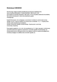 Modulacja AM DSB WC - opracowanie