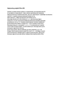 Optymalny projekt filtru FIR - wykład