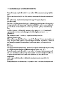 Transformacja częstotliwościowa - opracowanie