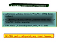 Chemia fizyczna - wybrane zagadnienia