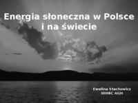 Energia słoneczna w Polsce i na świecie