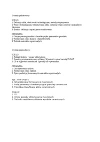 Egzamin - szkło i ceramika