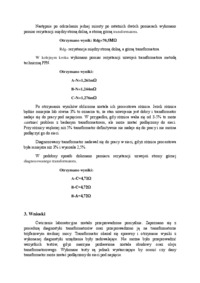 Sprawozdanie Diagnostyka transformatora (sem. I)