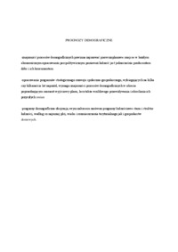Prognozy demograficzne - omówienie