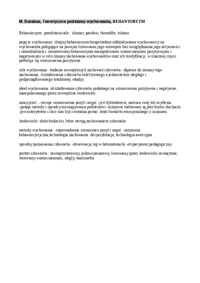 Behawioryzm  - omówienie (sem. I)