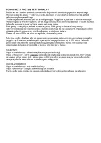 Pomocniczy podział terytorium - omówienie (I sem)