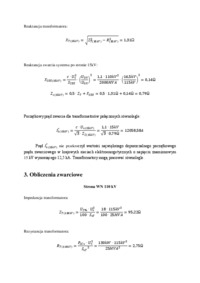 Projekt Zabezpieczenie transformatora 11015kV