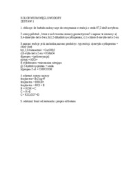 Kolokwium węglowodory (sem II)