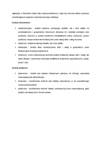 Budżet państwa i jego funkcje - omówienie (sem. II)