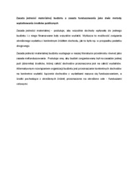 Zasada jawności finansów publicznych  - omówienie (sem. II)