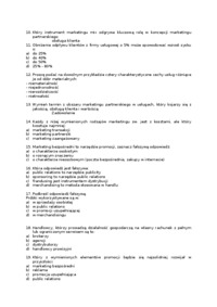 Egzamin z podstaw marketingu, sem IV