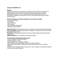 Analiza sensoryczna, sem VI