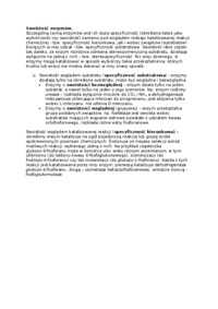 Wykład - swoistość enzymów