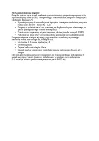 Mechanizmy działania pirogenów - omówienie, sem I-IV