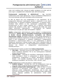 Postępowanie administracyjne - wykłady 