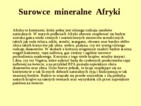 surowce w krajach Afryki