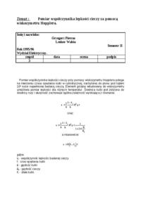 Pomiar współczynnika lepkości cieczy za pomocą wiskozymetru Hopplera - sprawozdanie