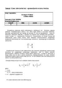 Czas zderzenia kul - sprawdzenie wzoru Hertza