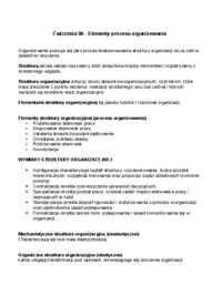 Elementy procesu organizowania - omówienie