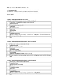 Wykład - metody oceny projektów inwestycyjnych