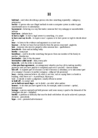 Język angielski wykład - słówka na literę 