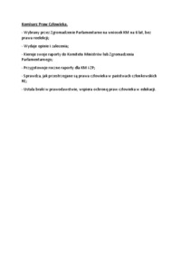 Komisarz Praw Człowieka - wykład