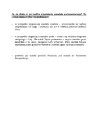 Wygaśnięcie mandatu parlamentarnego - opracowanie