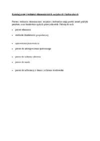 Katalog praw i wolności ekonomicznych, socjalnych i kulturalnych-opracowanie