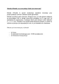 Metoda d Hondta  - omówienie