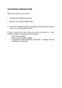 odpowiedzialność regulaminowa posłów - omówienie