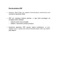 Pozycja ustrojowa NBP - omówienie