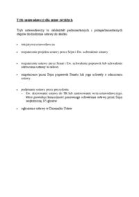 Tryb ustawodawczy dla ustaw zwykłych - omówienie