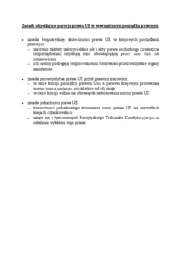 Pozycja prawa UE w wewnętrznym porządku prawnym - wykład