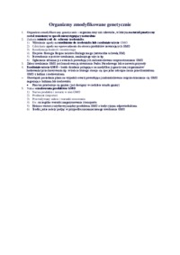 Organizmy zmodyfikowane genetycznie - omówienie
