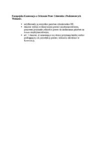 Europejska Konwencja o Ochronie Praw Człowieka i Podstawowych Wolności-opracowanie