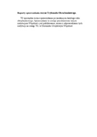 Raporty sprawozdania roczne Trybunału Obrachunkowego - omówienie