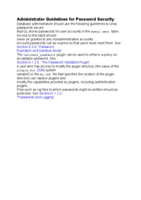 Administrator Guidelines for Password Security