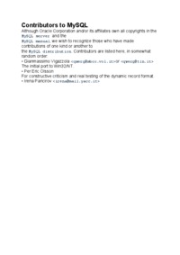 contributors-to-mysql