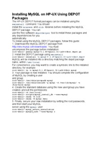 Installing MySQL on H1