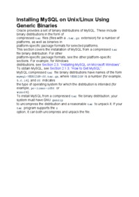 Installing MySQL on Unix