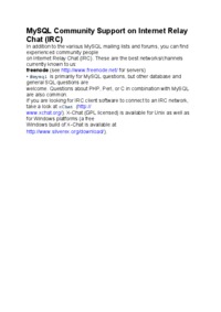 mysql-community-support-on-internet-relay-chat