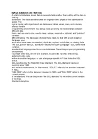 MySQL databases are relational