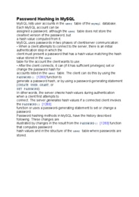 Password Hashing in MySQL