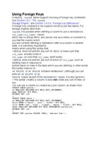 Using Foreign Keys