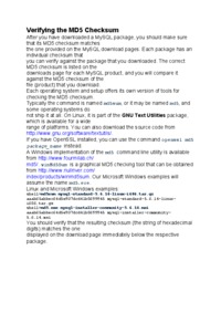 Verifying the MD5 Checksum