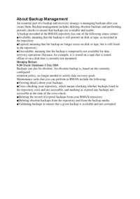 About Backup Management