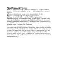 About Password Policies