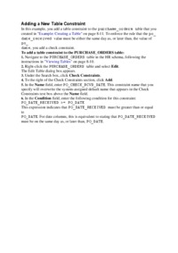 Adding a New Table Constraint
