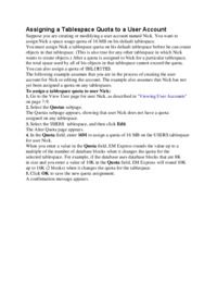 Assigning a Tablespace Quota to a User Account