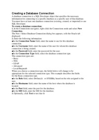 Creating a Database Connection - wykład